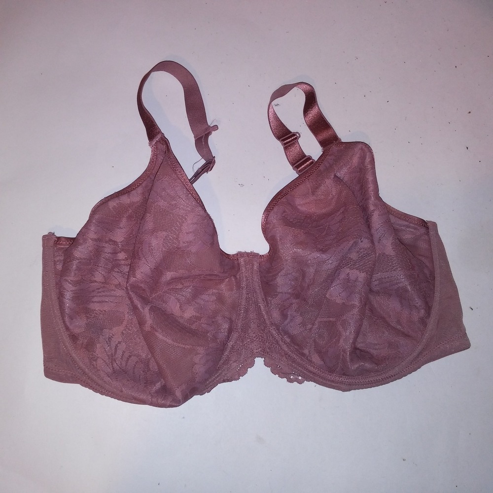 Panache Bra 32H Mauve Pink Lace Unlined Minimizer Underwire